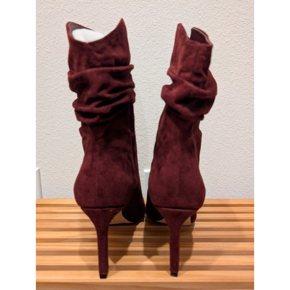 Jessica Simpson Women Shoes 5M‎ Elisti Slouchy Pointed Heel Boots Cherry Suede - Picture 4 of 10